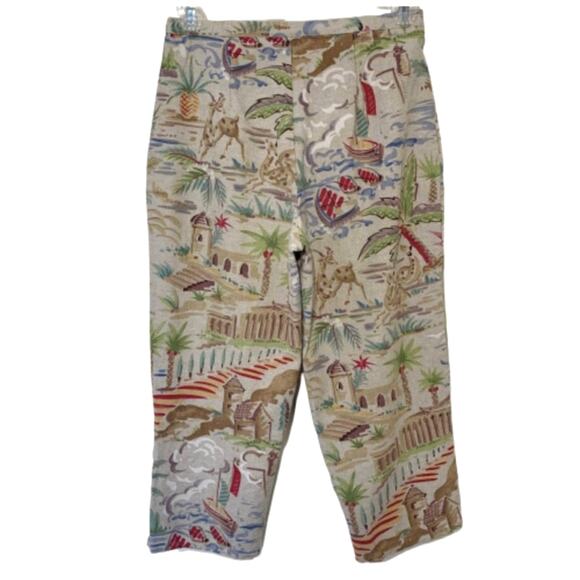 Coldwater Creek Crop Pants Unique India Themed Crop Pants Size Medium Petite - Picture 1 of 9